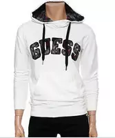 man guess populaire jacket hoodie mot haut blanc